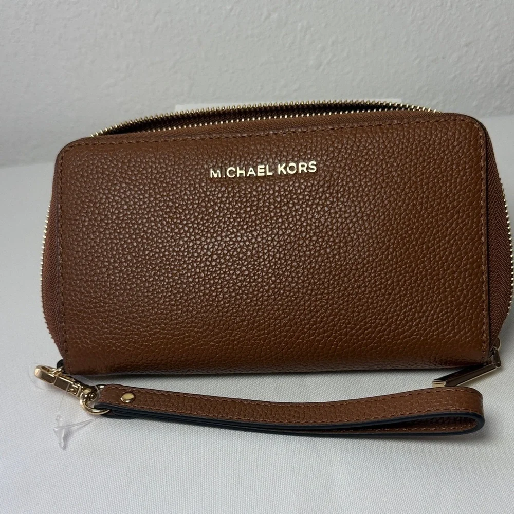 Michael Kors Tan Leather Wristlet - Picture 1 of 4